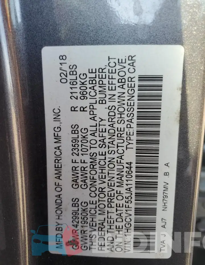 1HGCV1F55JA110644 Photo# 12