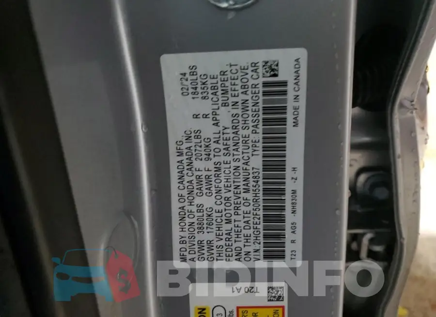2HGFE2F50RH554837 Photo# 12