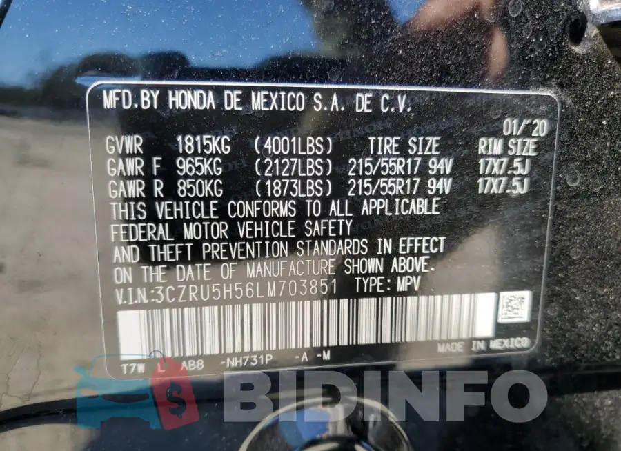 3CZRU5H56LM703851 Photo# 13