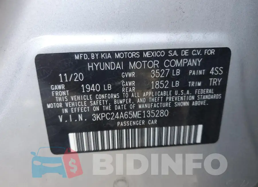 3KPC24A65ME135280 Photo# 12