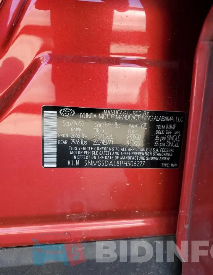 5NMS5DAL8PH506227 Photo# 13