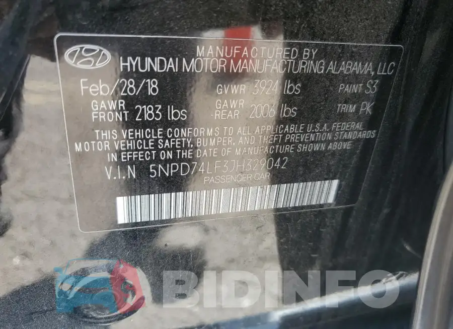 5NPD74LF3JH329042 Photo# 12