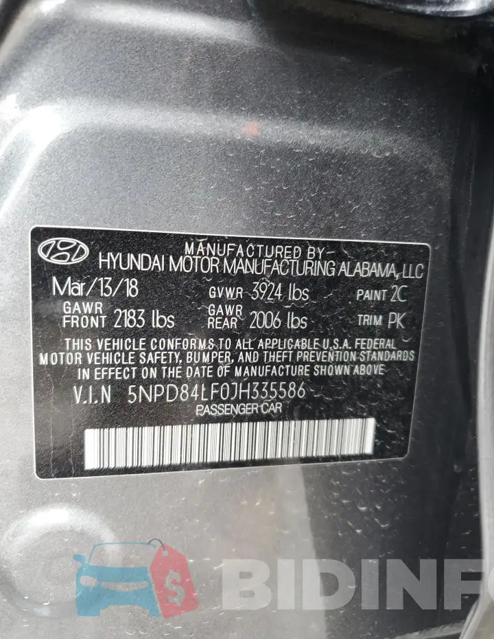 5NPD84LF0JH335586 Photo# 12