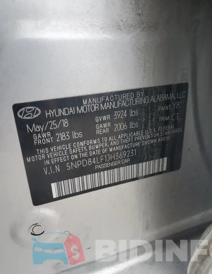 5NPD84LF1JH369231 Photo# 12