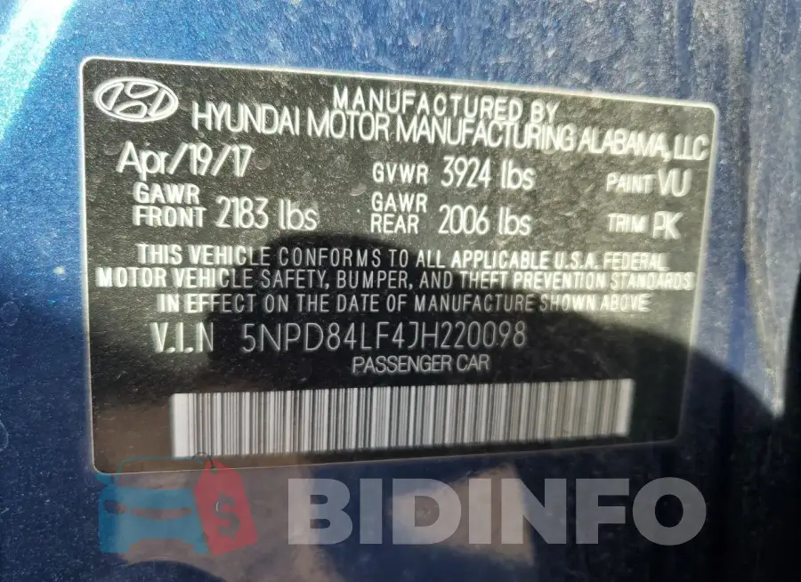 5NPD84LF4JH220098 Photo# 12