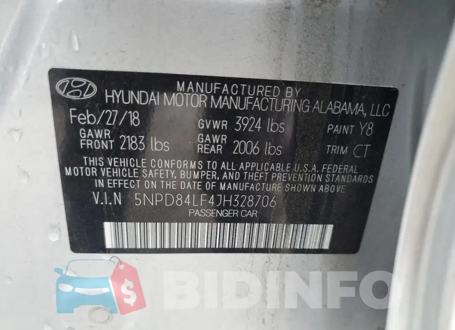 5NPD84LF4JH328706 Photo# 12