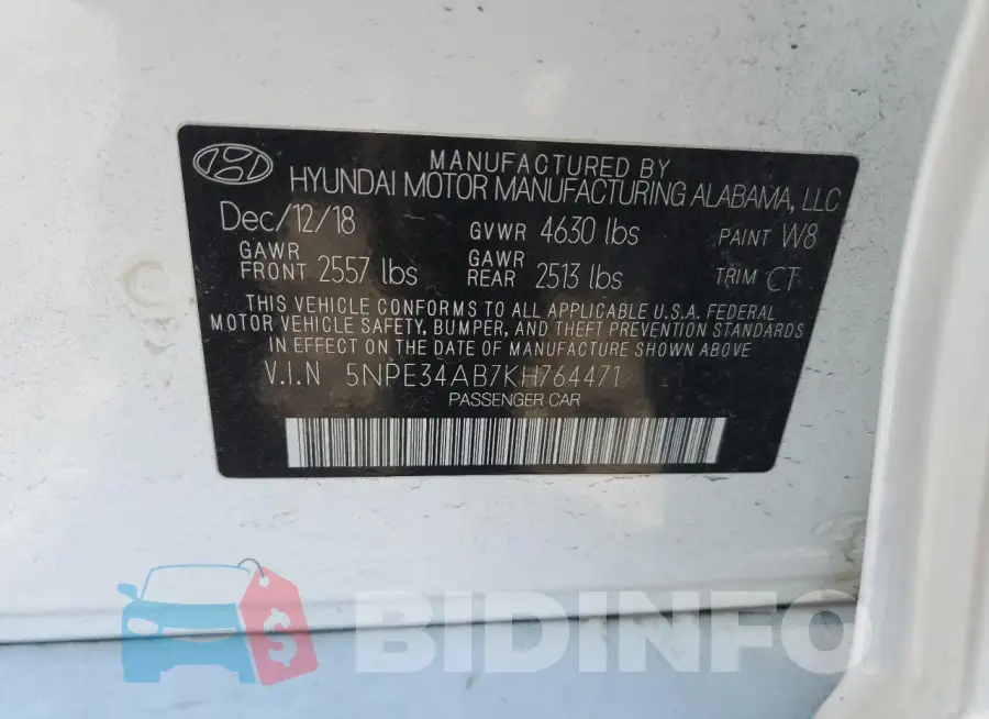 5NPE34AB7KH764471 Photo# 12
