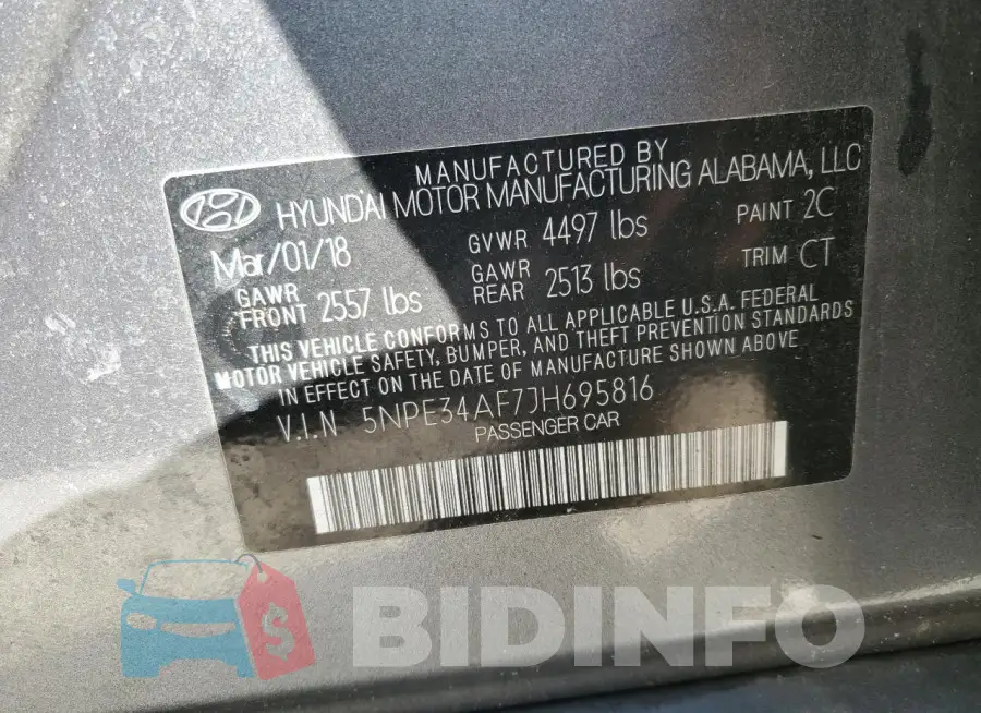 5NPE34AF7JH695816 Photo# 13
