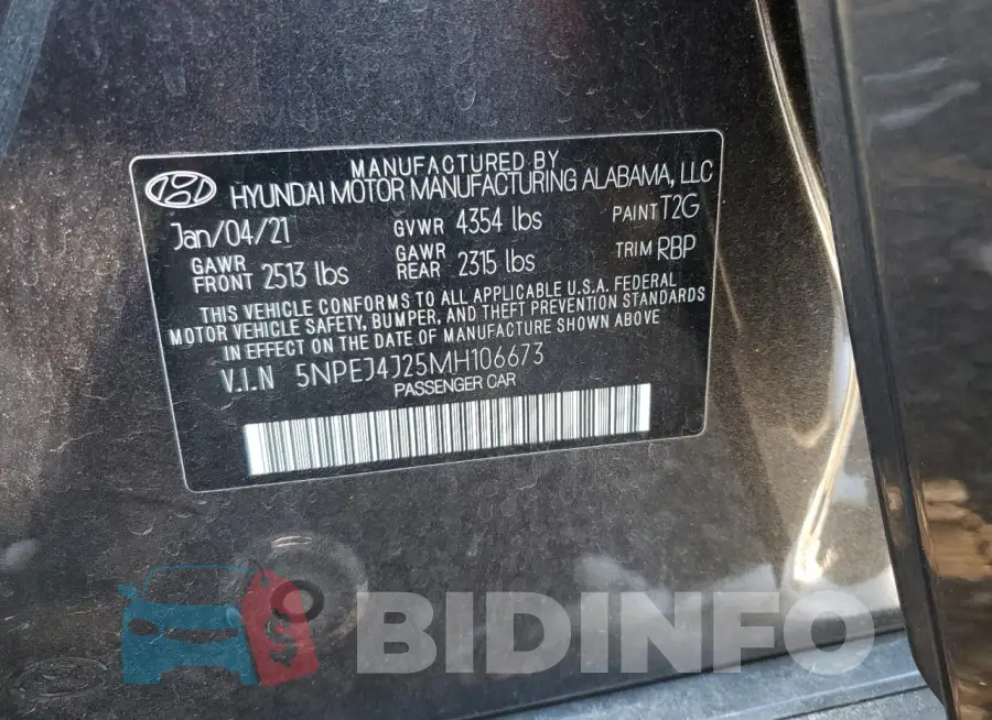 5NPEJ4J25MH106673 Photo# 12