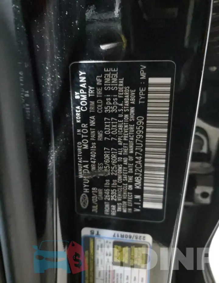 KM8J2CA47JU799590 Photo# 14