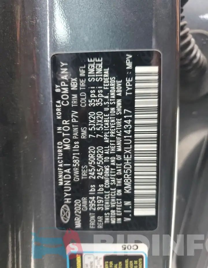 KM8R5DHEXLU143417 Photo# 14