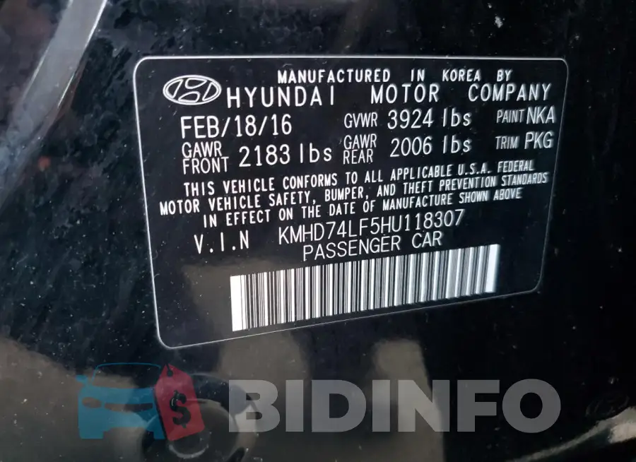 KMHD74LF5HU118307 Photo# 12