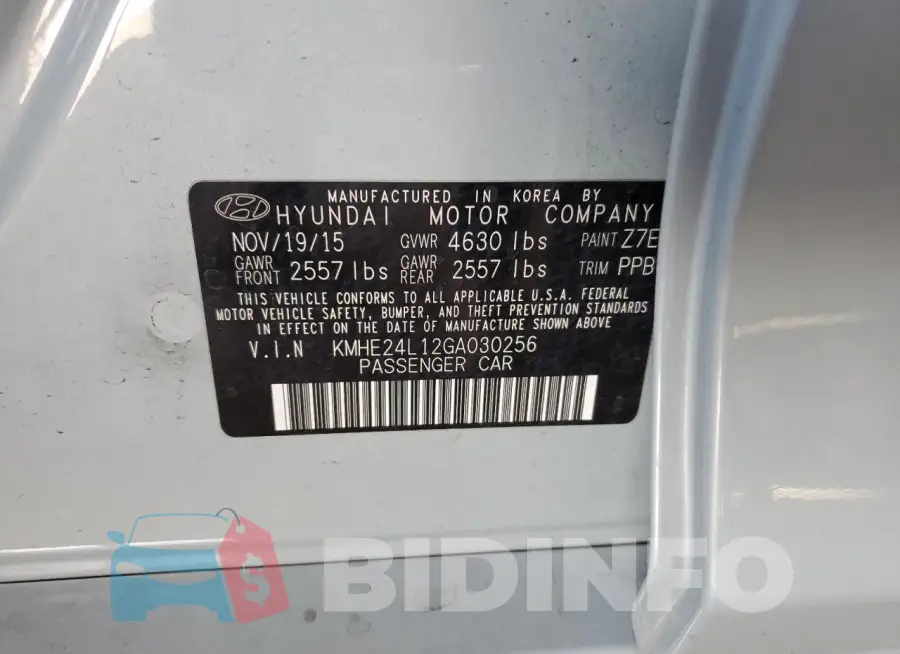 KMHE24L12GA030256 Photo# 12