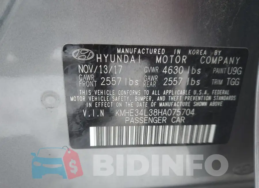KMHE34L38HA075704 Photo# 12