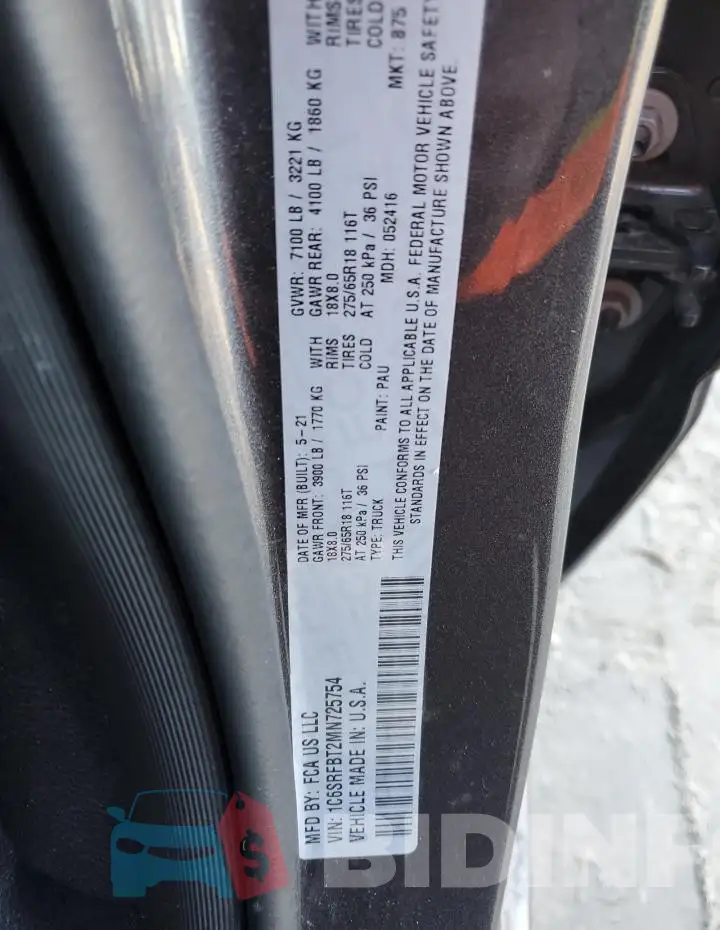 1C6SRFBT2MN725754 Photo# 12
