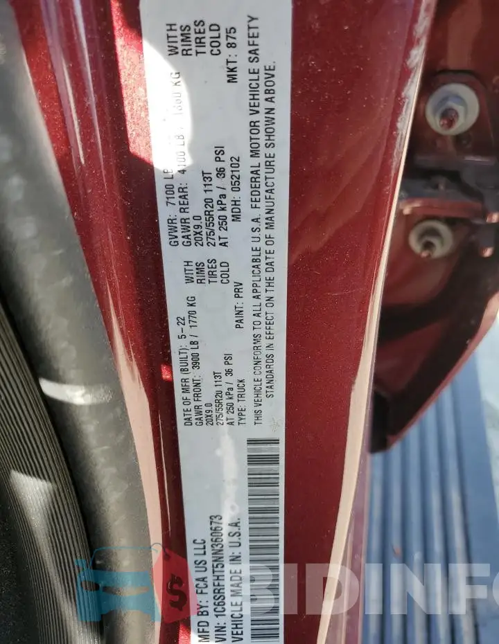 1C6SRFHT5NN360673 Photo# 12