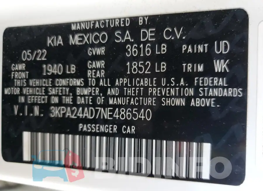 3KPA24AD7NE486540 Photo# 12