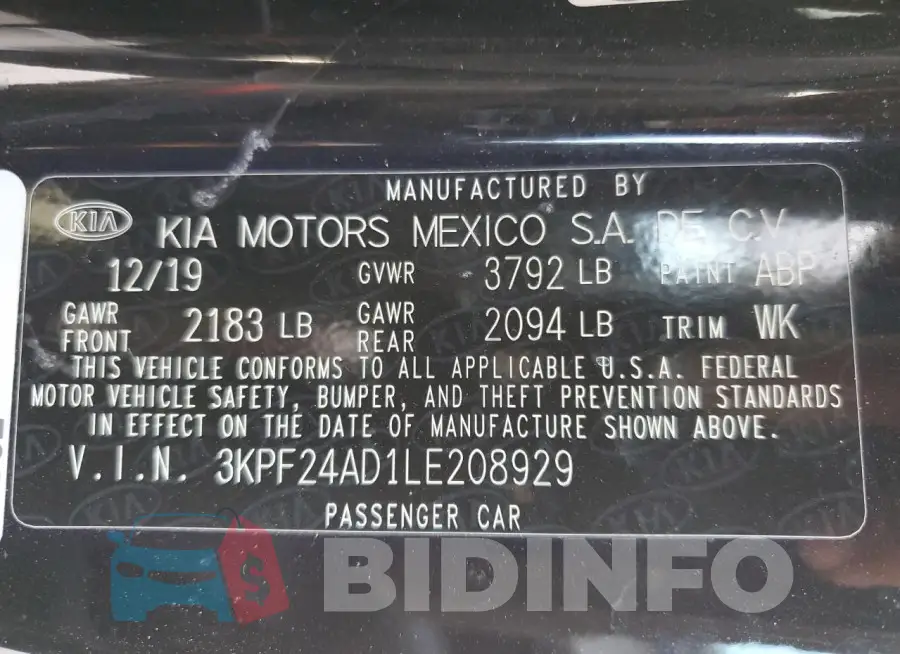 3KPF24AD1LE208929 Photo# 12