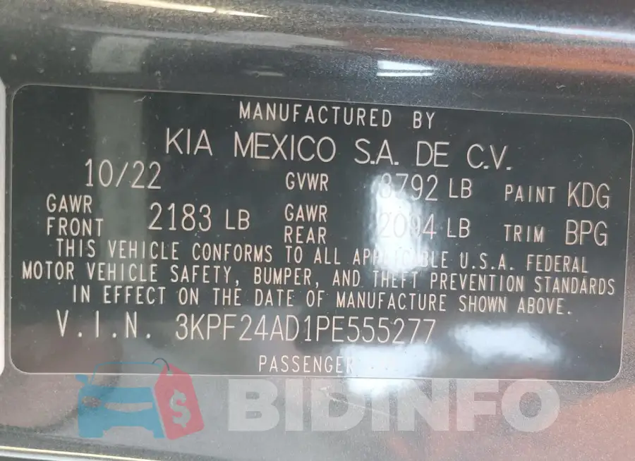 3KPF24AD1PE555277 Photo# 12