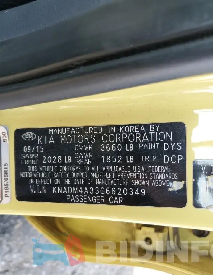KNADM4A33G6620349 Photo# 12