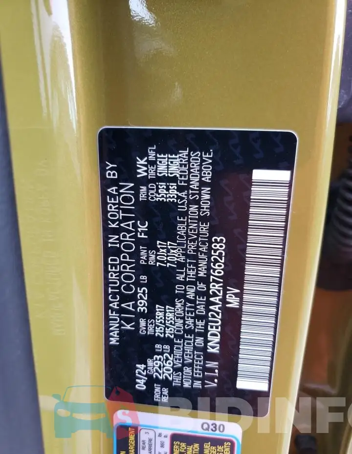 KNDEU2AA2R7662583 Photo# 13