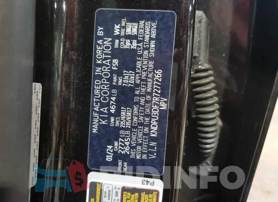 KNDPU3DF7R7277266 Photo# 14