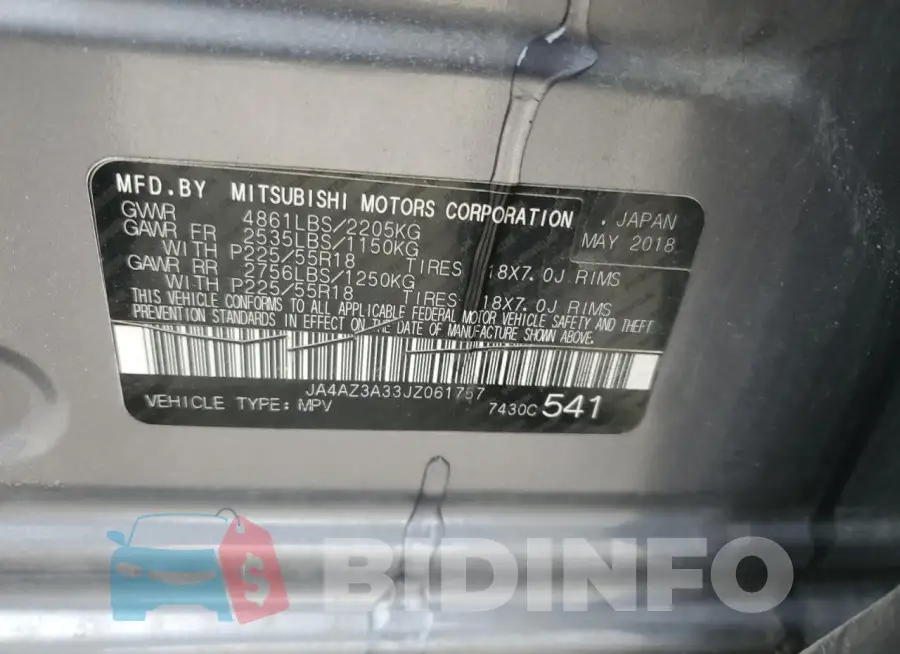 JA4AZ3A33JZ061757 Photo# 13