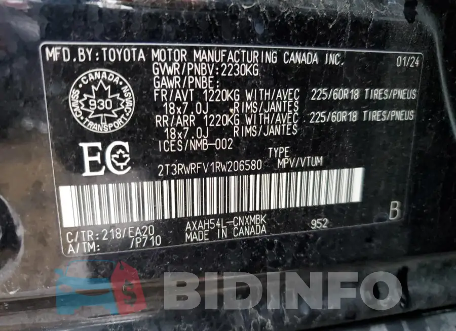 2T3RWRFV1RW206580 Photo# 14