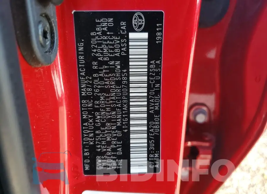 4T1G11AK8PU079854 Photo# 12