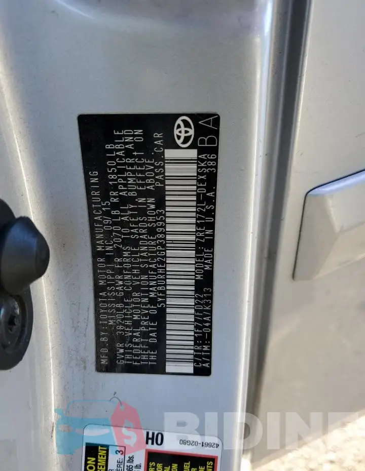 5YFBURHE2GP389953 Photo# 12