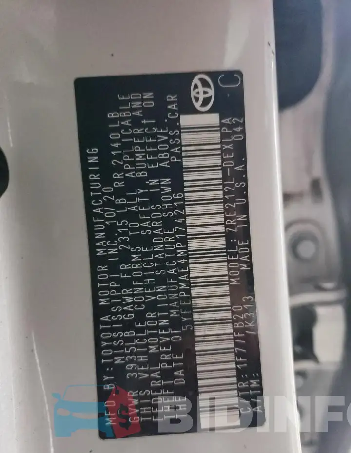 5YFEPMAE4MP174216 Photo# 13