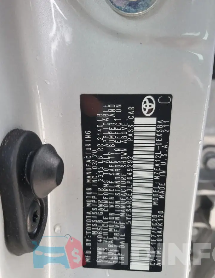 5YFS4RCE3LP049292 Photo# 12