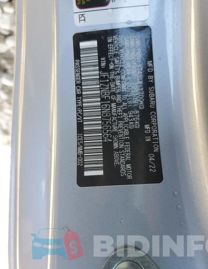 JF1ZNBF16N8756564 Photo# 13