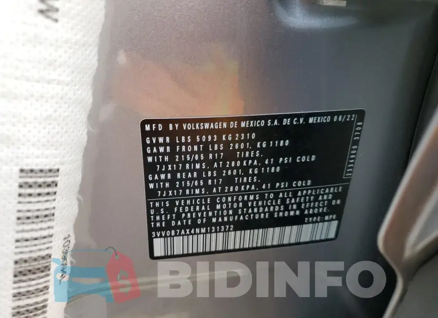 3VV0B7AX4NM131372 Photo# 13