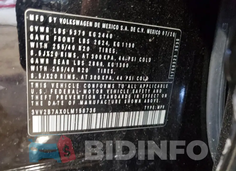 3VV2B7AX0LM158736 Photo# 13