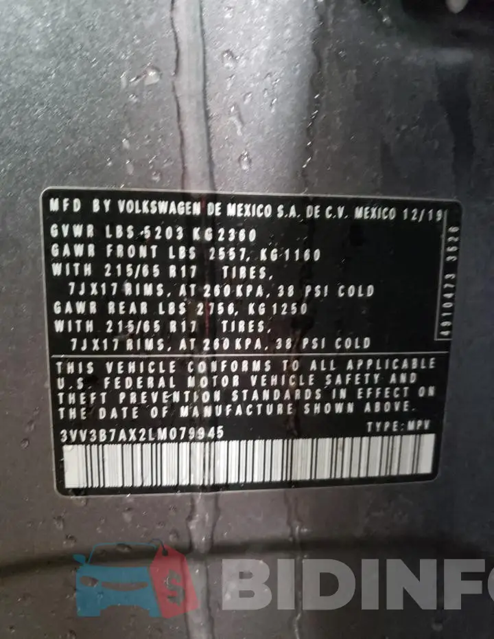 3VV3B7AX2LM079945 Photo# 12