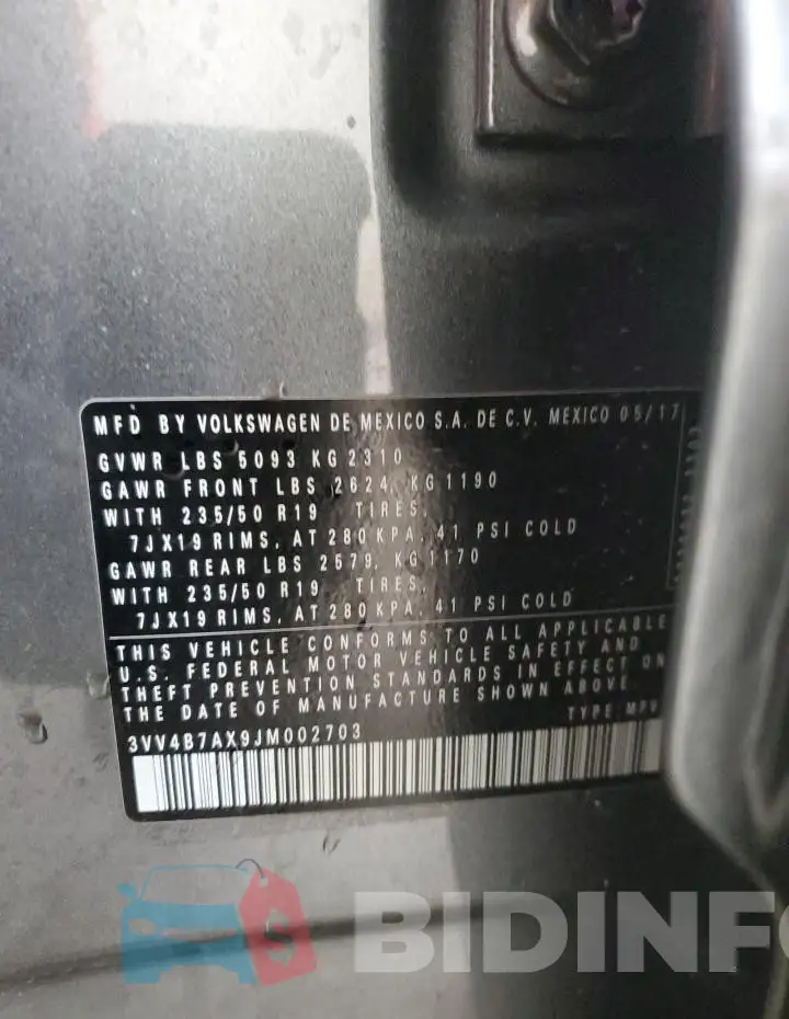 3VV4B7AX9JM002703 Photo# 13