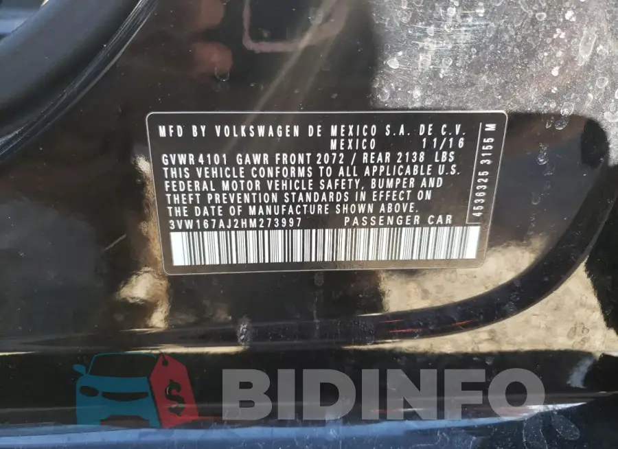 3VW167AJ2HM273997 Photo# 12