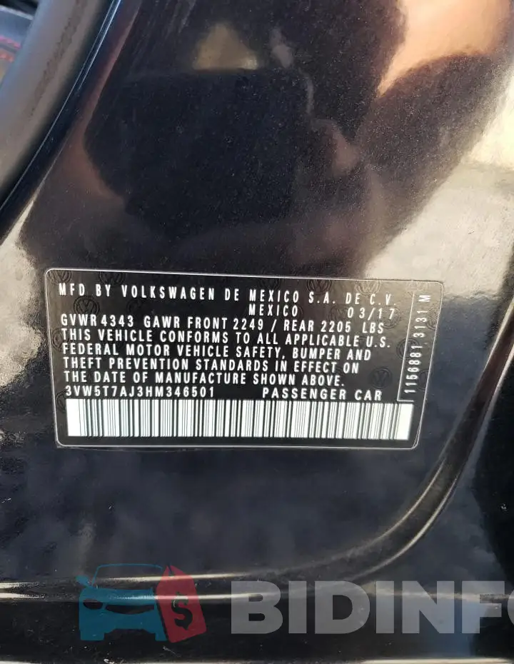 3VW5T7AJ3HM346501 Photo# 12