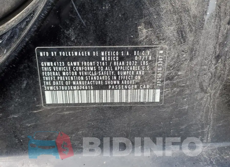 3VWC57BU3KM074615 Photo# 12