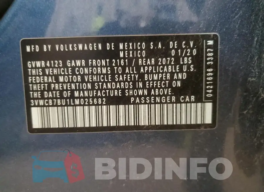 3VWCB7BU1LM025682 Photo# 12