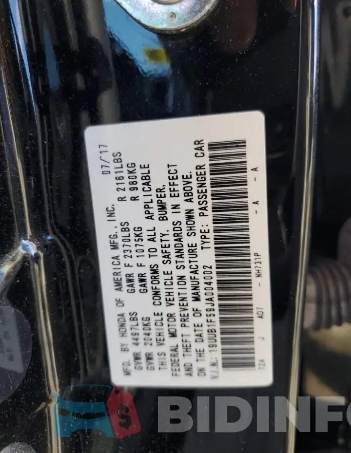 19UUB1F59JA004002 Photo# 12