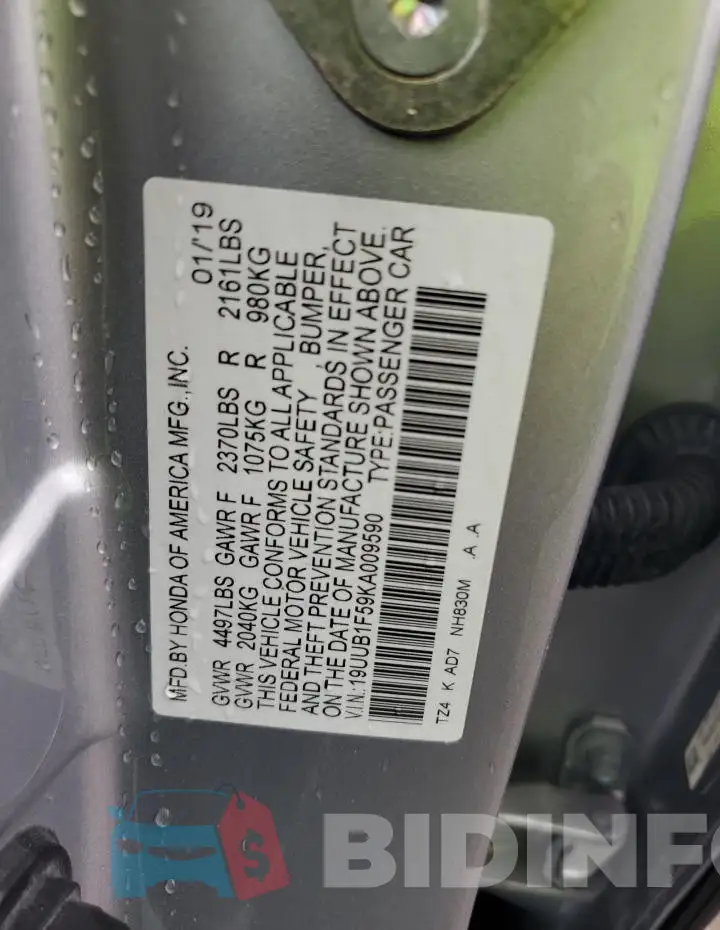 19UUB1F59KA009590 Photo# 12
