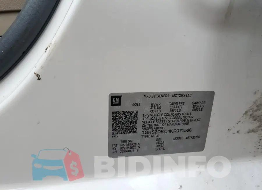 1GKS2DKC4KR371506 Photo# 13
