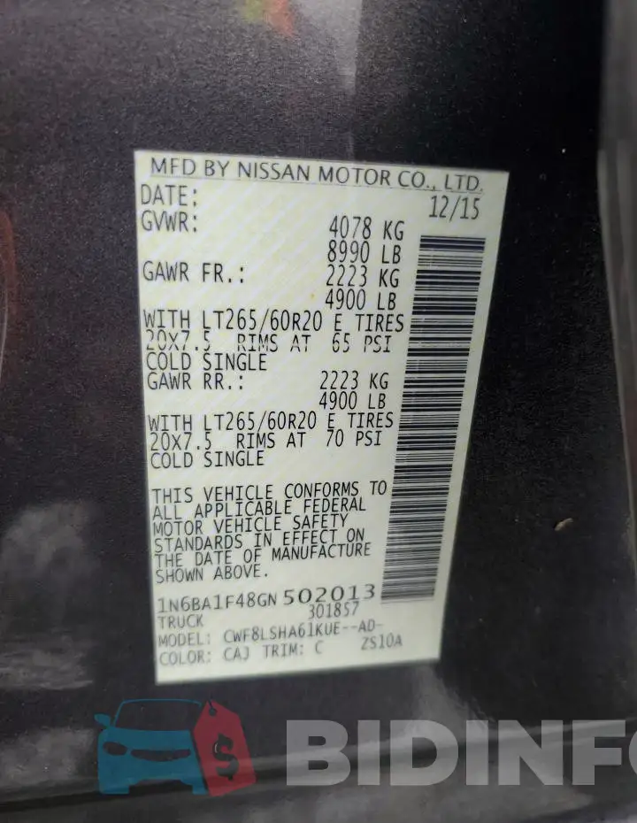 1N6BA1F48GN502013 Photo# 12