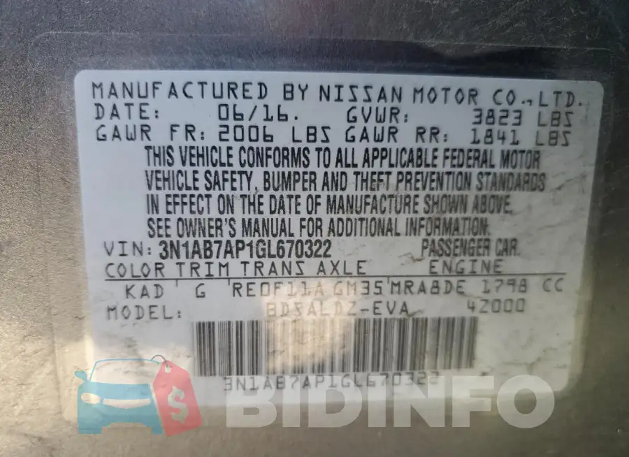 3N1AB7AP1GL670322 Photo# 12