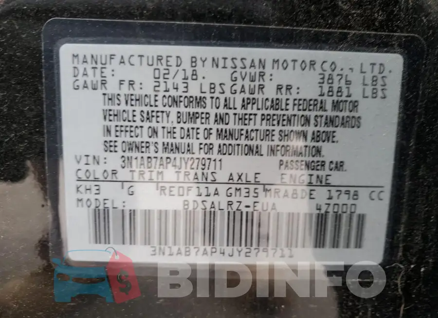 3N1AB7AP4JY279711 Photo# 12