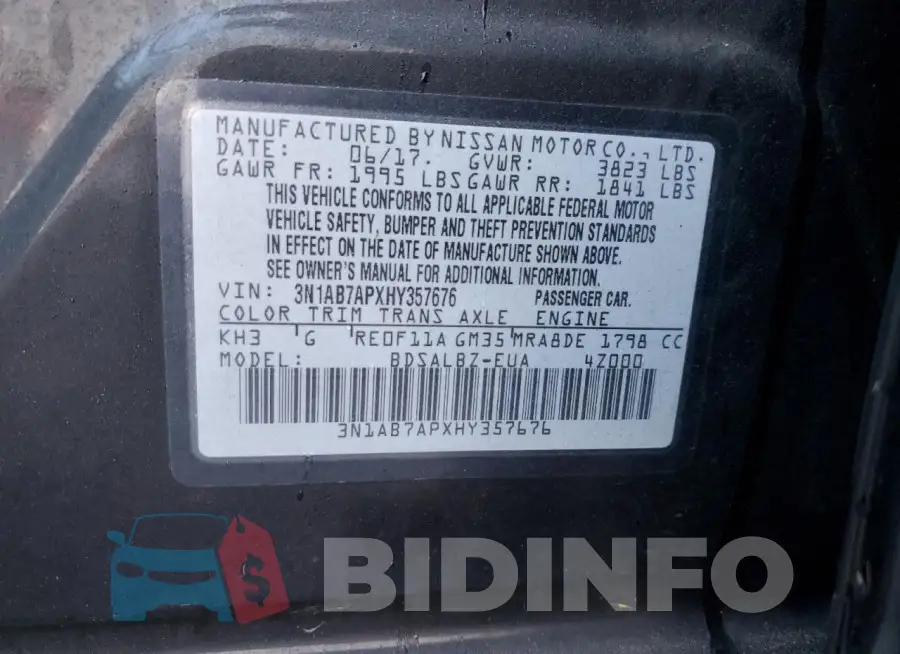 3N1AB7APXHY357676 Photo# 12