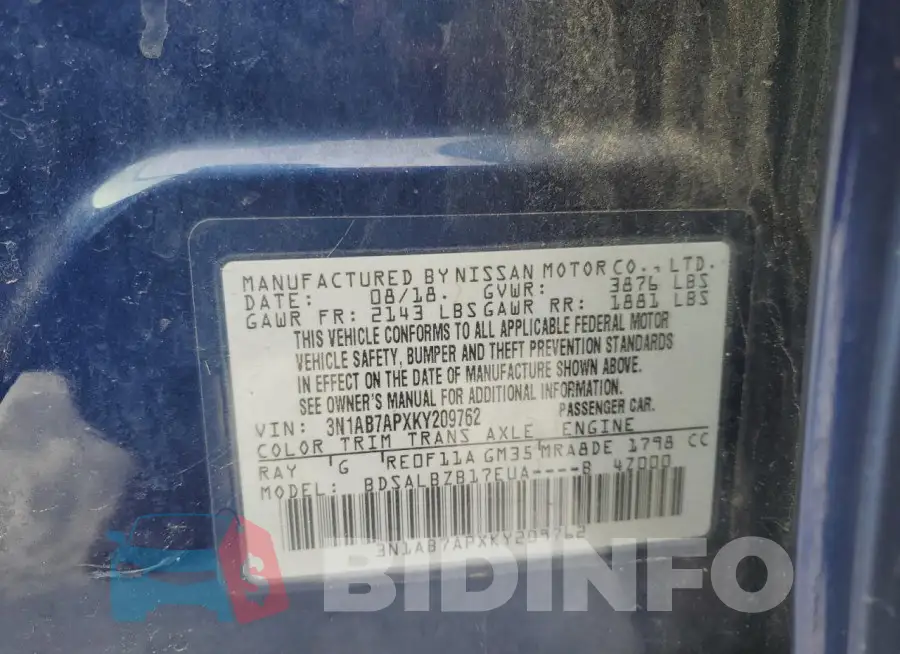 3N1AB7APXKY209762 Photo# 12