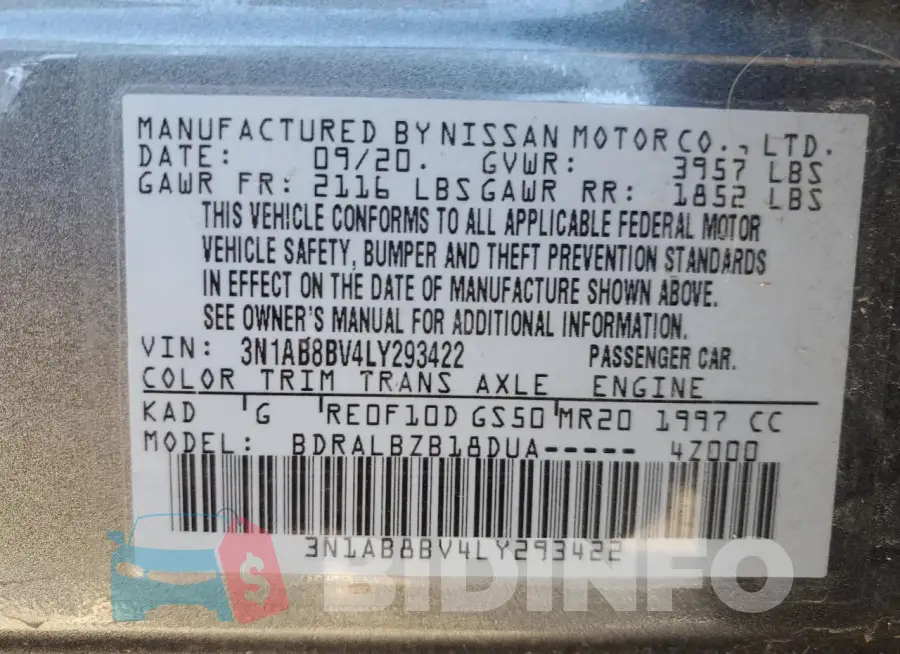 3N1AB8BV4LY293422 Photo# 13
